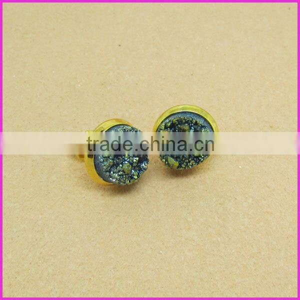 EA3149 Latest design Druzy Bezel Sets, Sparkly Druzy Post Earring