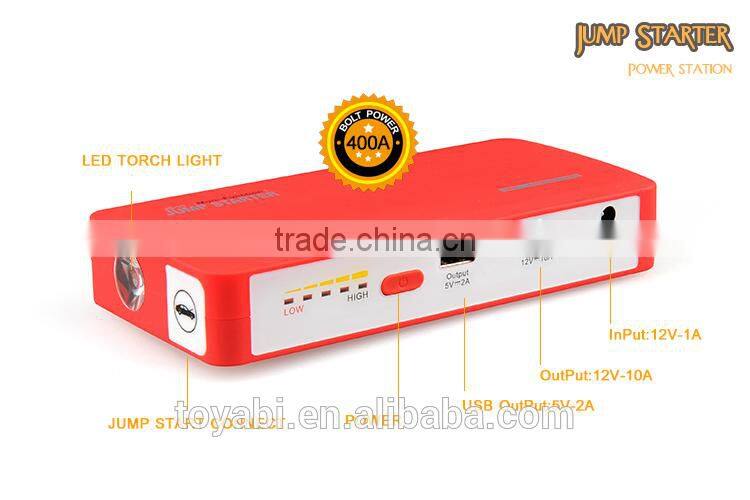 Portable Car Jump Starter Power Bank with 12000mAh Capacity Safety Protect clamp car jump starter