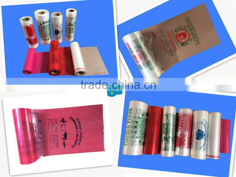 Printed Plastic Hdpe T-shirt Bag / vest Bag On Roll