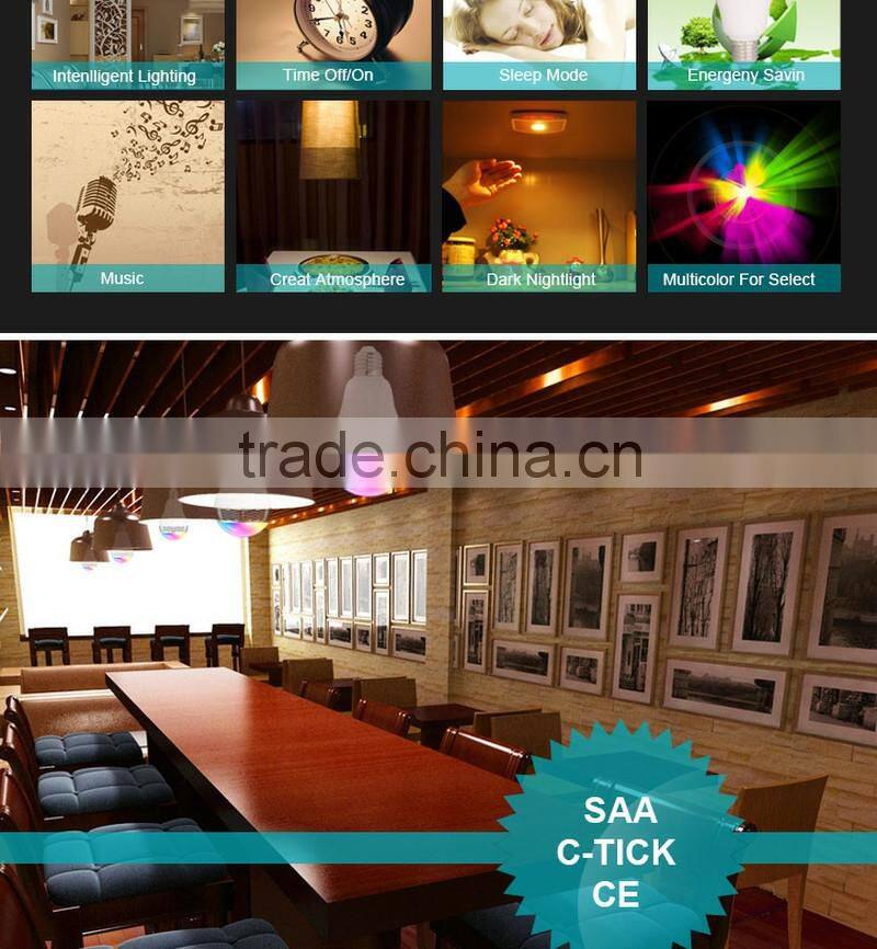 Android Iphone Compatible Smart Bulb Bluetooth Audio Speakers 3W E27 LED RGB Music Bulb colorful bluetooth smart led light bulb