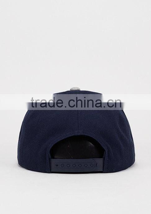 Fashion mens stylish patch embroidery blue cotton snapback hats