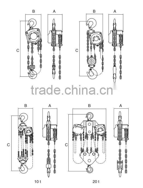 Hot Sale Manual Chain Pulley Block Lift Machine