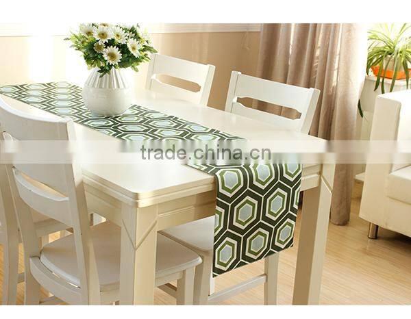 poly cotton printing table linen green table runners