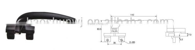 7 shape window handle A-208