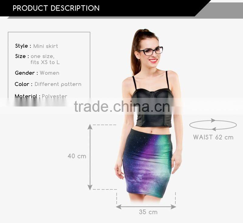 Online Top Selling Personalized Sublimation 3D Print Girls Sexy Mini Skirt