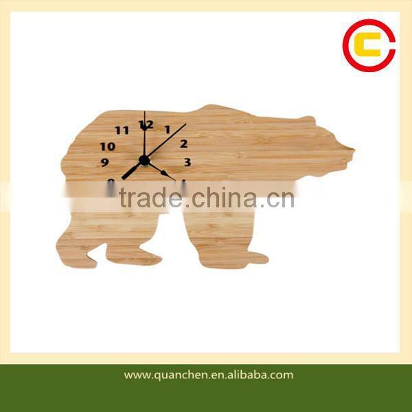 Custom Digital Bamboo Wall Clock with Animal Shape
