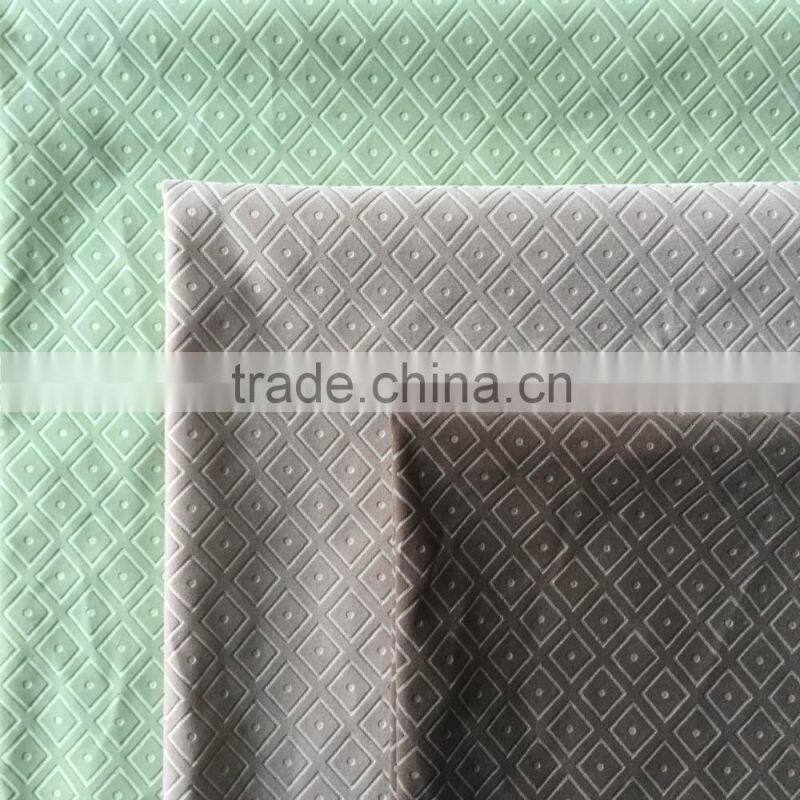 2016 new style 3D press pattern flock fabric for upholstery, cushion, bag