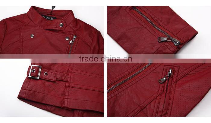 Women's PU Coats Cool Fashion PU Jackets Red Coats 2015
