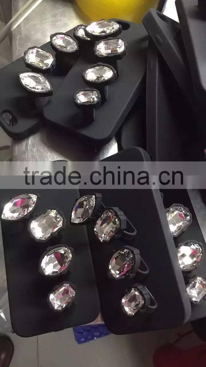 Fashion Charm Diamond Gem Ring Silicone Case Cover For iPhone 5/6/6S Plus