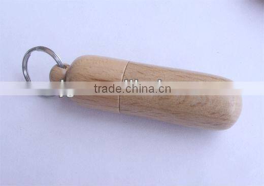 High Quqlity Wooden USB Flash Drive with Keychain