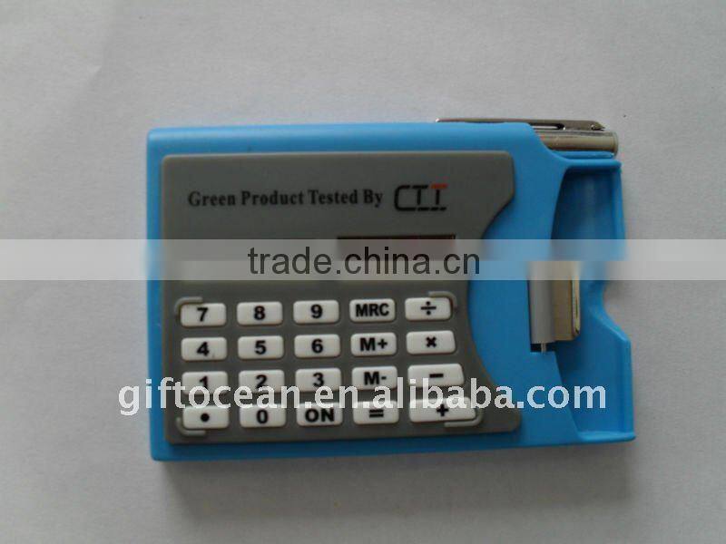 roll-out card holder & pen & calcultor
