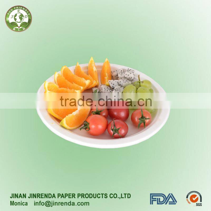 Disposable tableware sugarcane 9" Round Plate