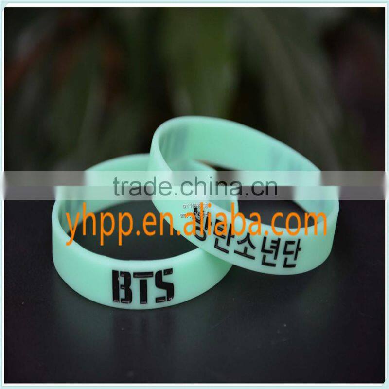 Custom KPOP BTS Bangtan Boys ARMY Silicone Debosssed Wristband Bracelet