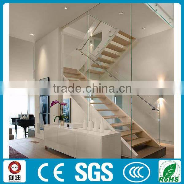 indoor duplex villa straight oak wood staircase design