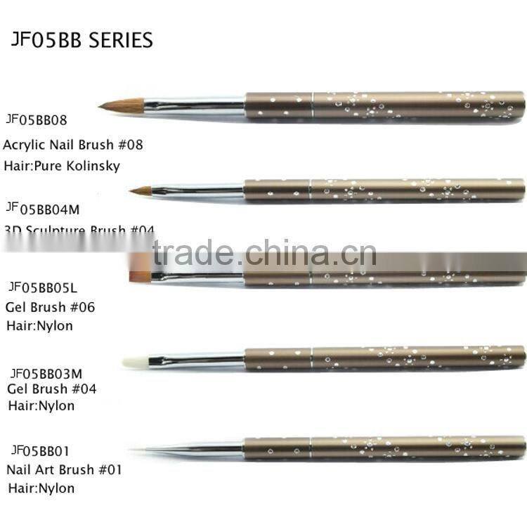 Hot selling grey metal aluminum diamond nail brushes set