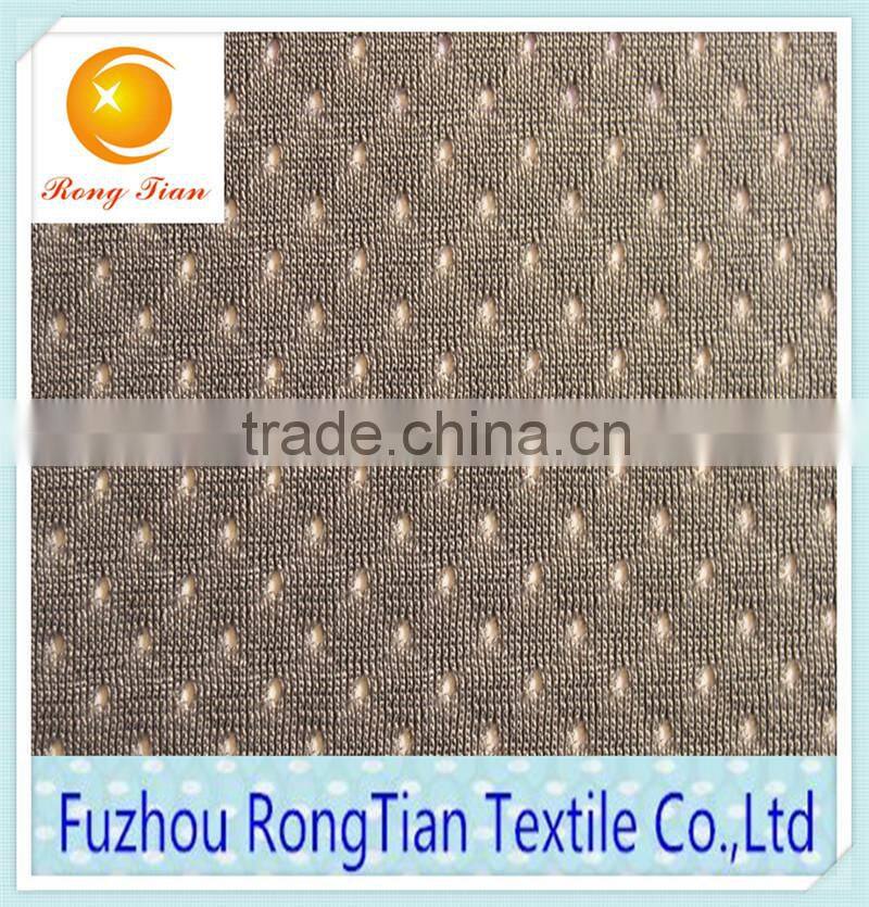 Wholesale polyester knitted hole mesh eyelet sportwear fabric