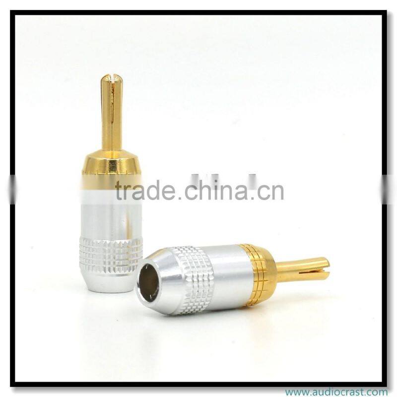 Gold Plated Self Locking Banana Plug 24K Banana Connectors
