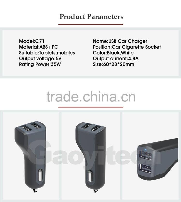 New mini car phone charger C71 highest quality universal factory mass supply
