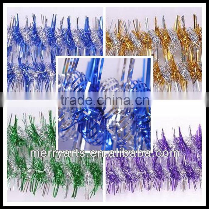 christmas wired tinsel garland shiny colored christmas decoration tinsel