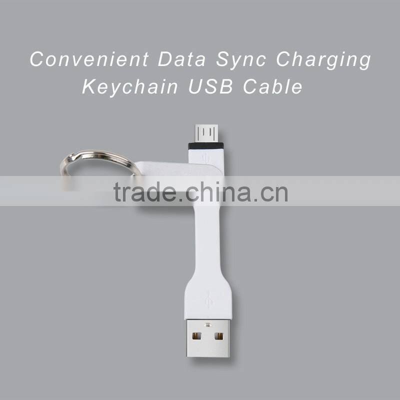 Colorful Flat Mini Magnetic 7CM Keychains Micro Usb Data Cable for Android