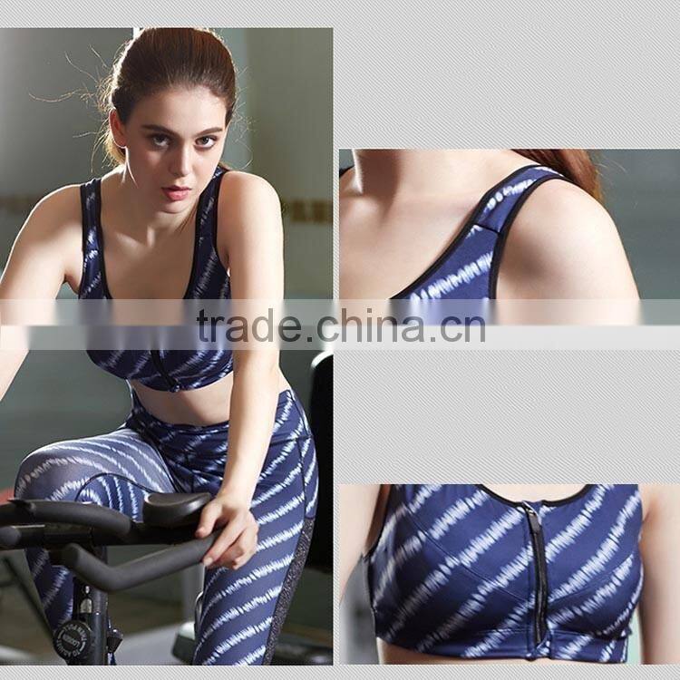 Women's fitness padded Yoga bra quick-drying bra running fashion bra active wear sexy sports bra with zipper