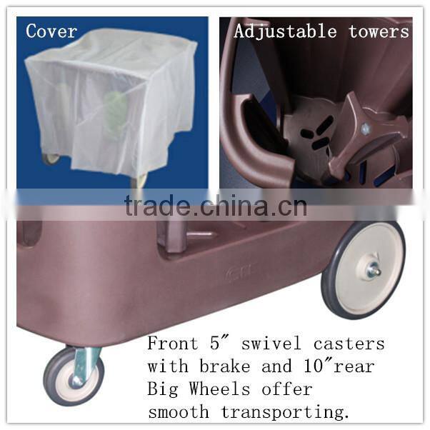 Adjustable towers dish cart plate holder caddy canting equippment