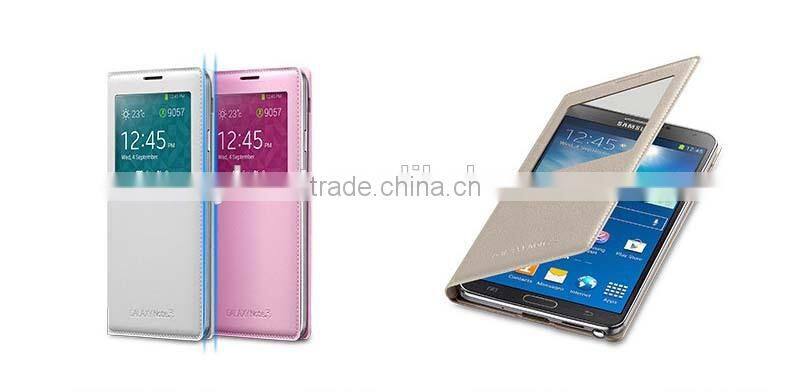 New Arrival Ultra Thin leather flip case for samsung galaxy note 3 with Smart window and sleep function