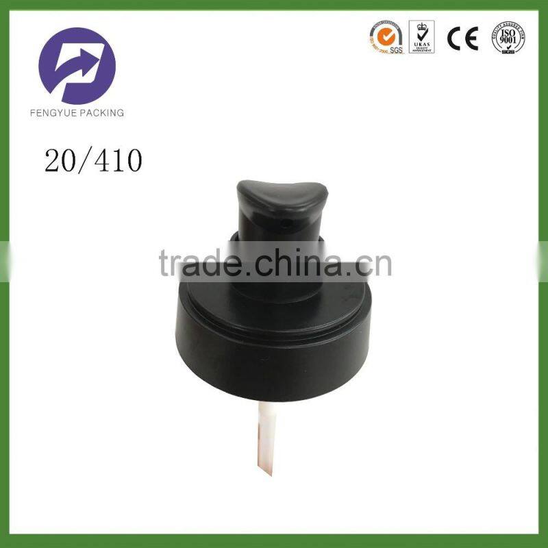 Black plastic 20/410 lotion pump with black cap