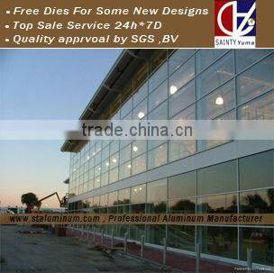 Aluminium Curtain Wall profile With Invisible Frame