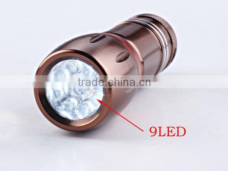 2015 hot selling 9 led mini led flashlight