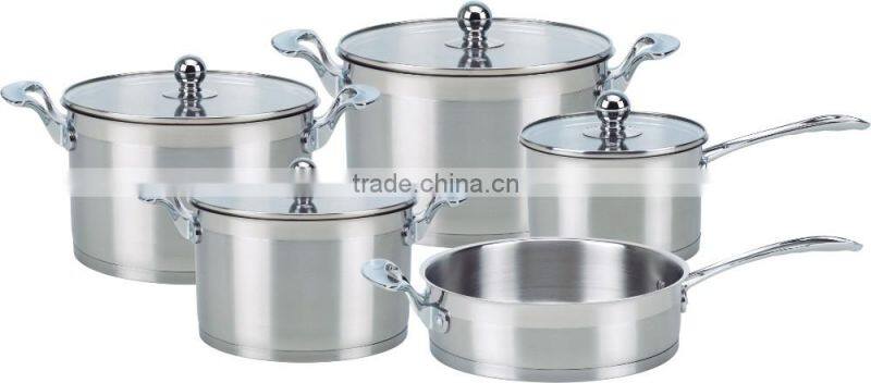 AH3673 9pcs stainless steel apple shape cookware set