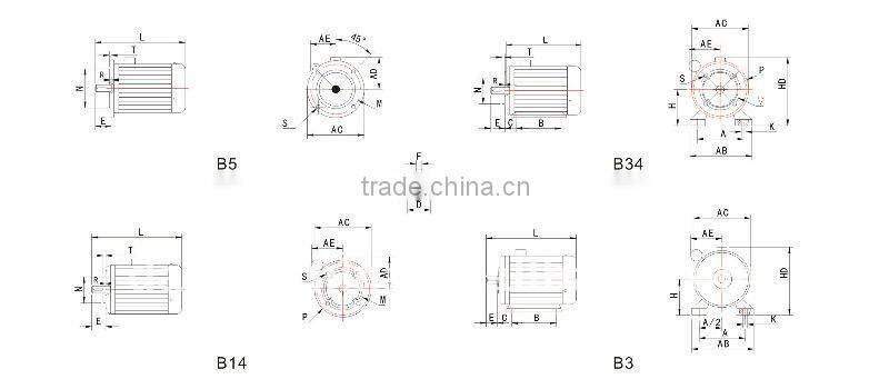 YY8014 single phase permanent split capacitor asynchronous AC motor
