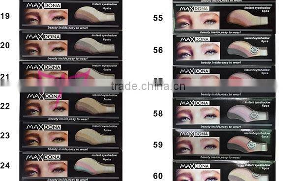 Eye temporary tattoo sticker made with eye shadow