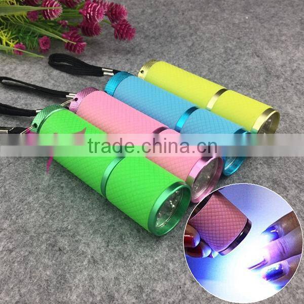 Aluminum Alloy Mini UV Gel Curing Lamp Portable Nail Dryer LED Flashlight Torch