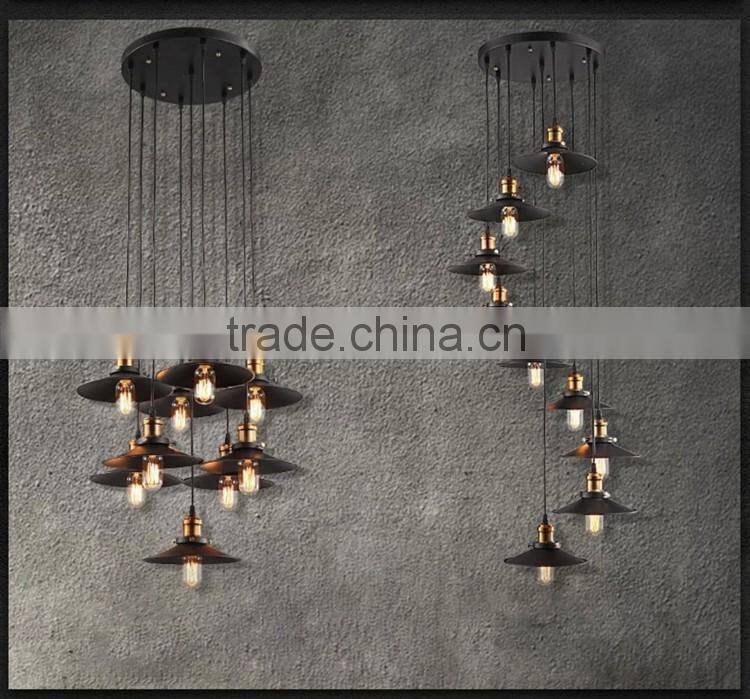 High Power Standard E27 Base Industrial Pendant Light 3 Arms Metal Large Pendant Lamps