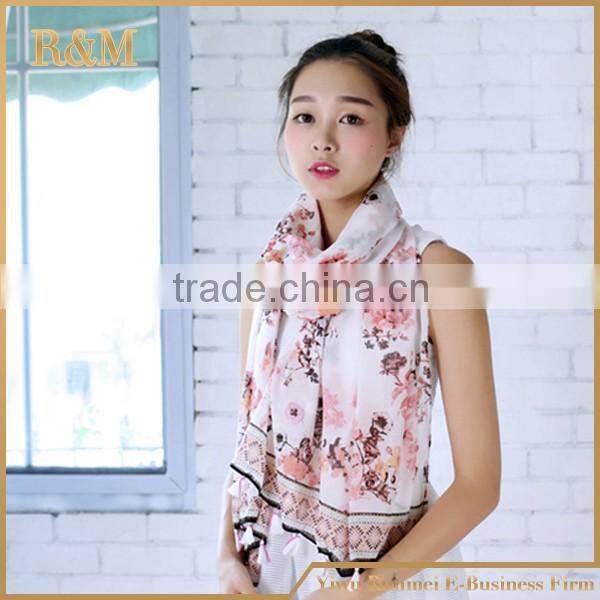 High quality fashion brand 100% polyester printed scarf