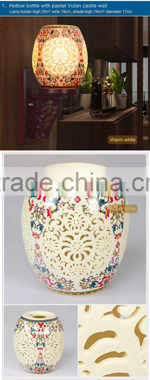 American and European Style Wall lights Antique Wall Lamp Ceramic Wood Craft Bedside Home Deco Hotel Vintage Bathroom Light