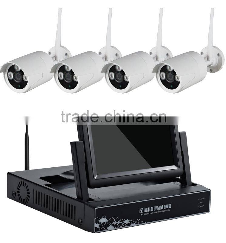 Easy Set HD 720P 7" LCD NVR 2.4G Wireless IP Surveillance Camera Kit