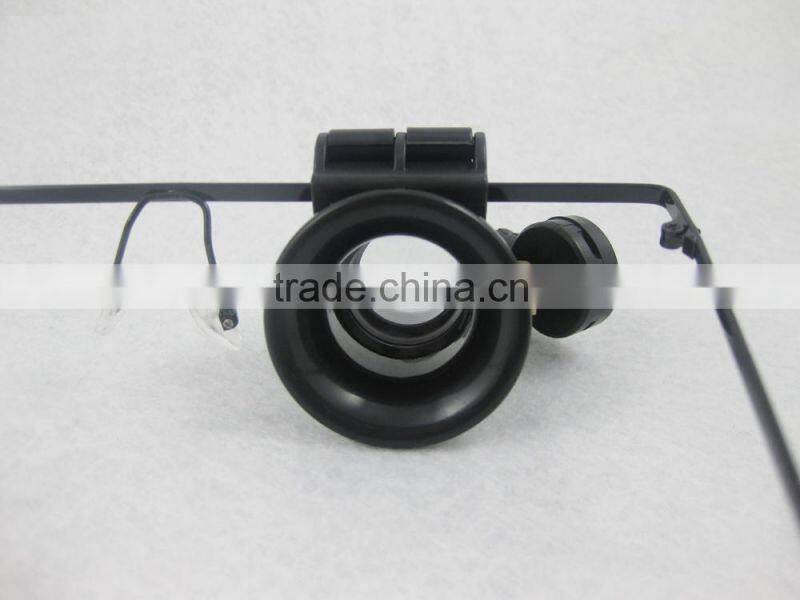 High quality Optical lens 2 LED Glasses Magnifier wholesale for repairing ,working,reading