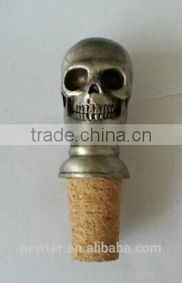 Metal skull bottle stopper