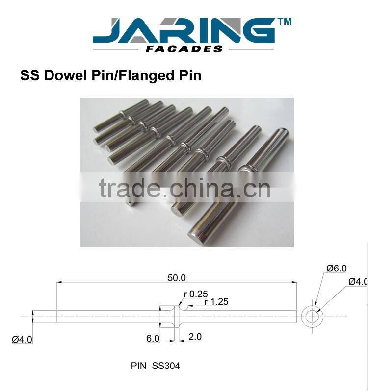 SS304 SS316 collar pin for marble angle brackets 5*50