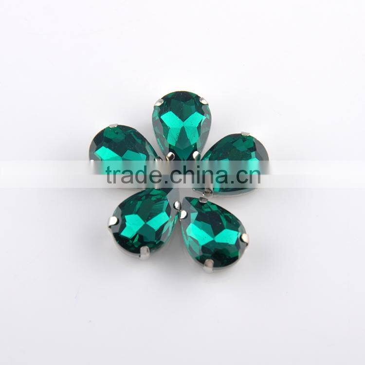 Teardrop rinestone crystal beads sew on rhinestone claw setting crystals