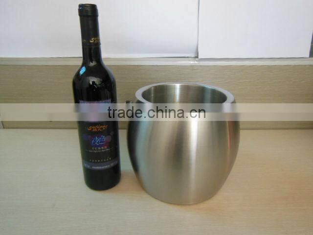 stainless steel double wall ice bucket with matt effect