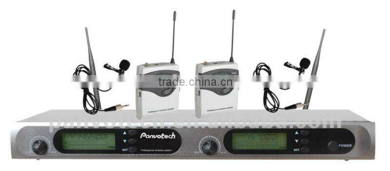 Panvotech uhf double lavalier mic