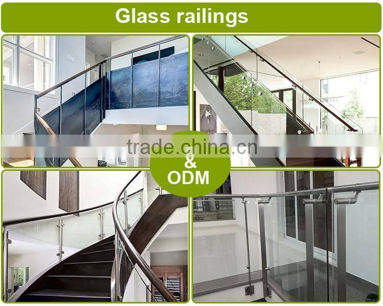 Custom design stainless steel tubular glass portable steps retractable clear stair handrail