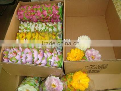 Floating Silk Flowers Diameter 5" Blue Artificial Lotus Flower