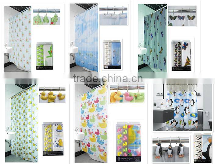 rainbowl Animal design Colorful ducks 100%POLYESTER Shower Curtain set