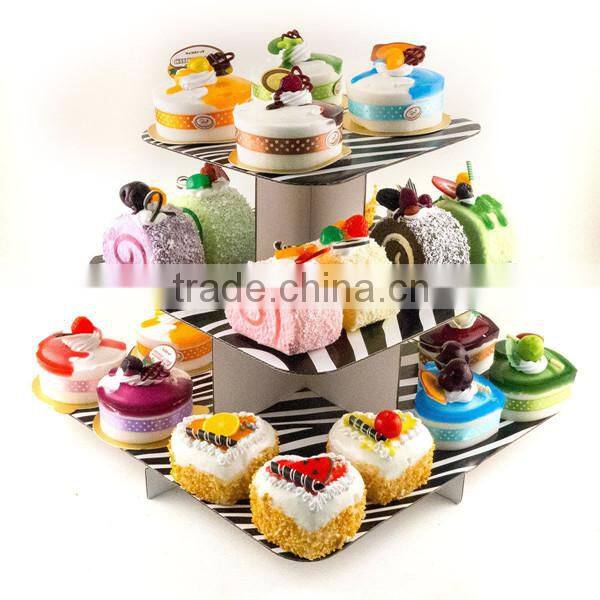 SGS 3 tier paper cupcake stand,Bakery display stand,Beaded cake stand