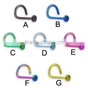 Titanium Anodized Nose Screw Ring Body Piercing Jewelry