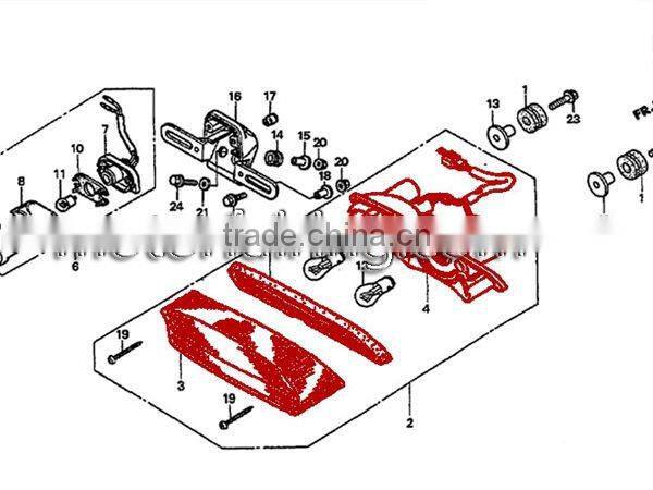 CBR1100XX 97-98 Plastic cover tail lights/Motorcycle Clear LED tail light